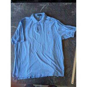 Polo Ralph Lauren Men 4XLT Tall Light Blue Pima Cotton Short Sleeve Polo Shirt